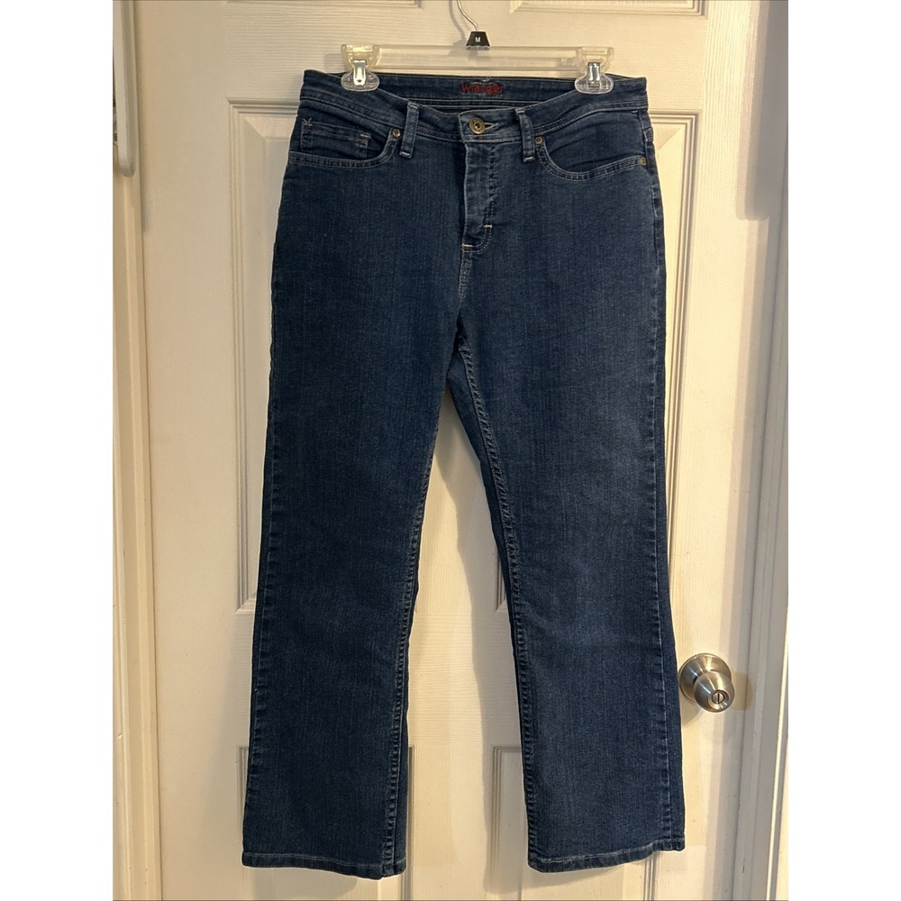 Wrangler Jeans Womens 8P Petite RN 130273 Straight Leg Blue Stretch